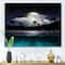 Designart - Fishing Boat Under Tropical Full Moon - Modern Canvas Wall Art Print